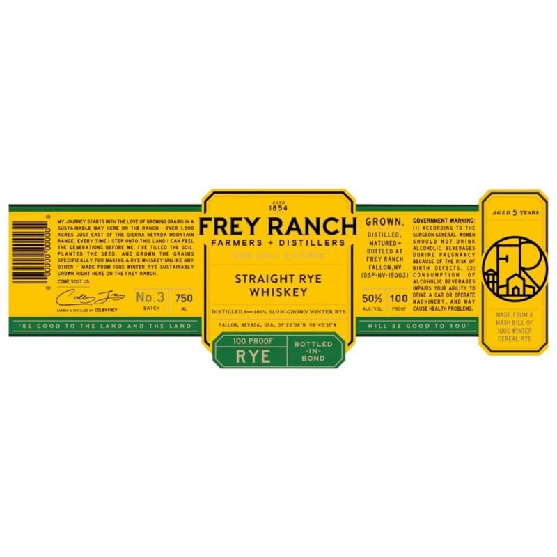 Frey Ranch 5 Year Old Bottled In Bond Straight Rye 750ml
