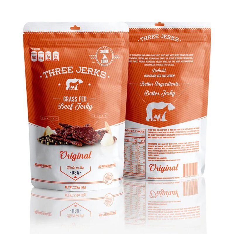 Three Jerks Grass Fed Original Beef Jerky 2.25oz