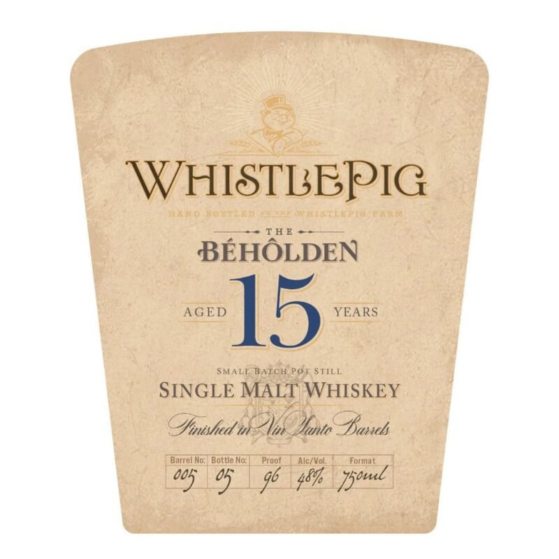 WhistlePig The Beholden 15 Year Old Finished In Vin Santo Barrels 750ml